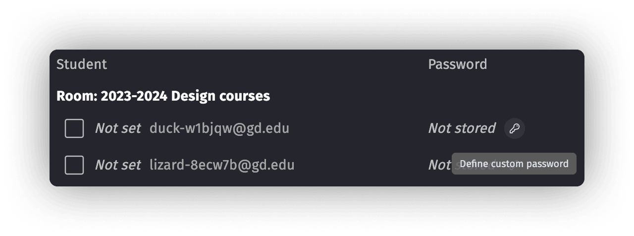 Zoom on the "Change password" feature