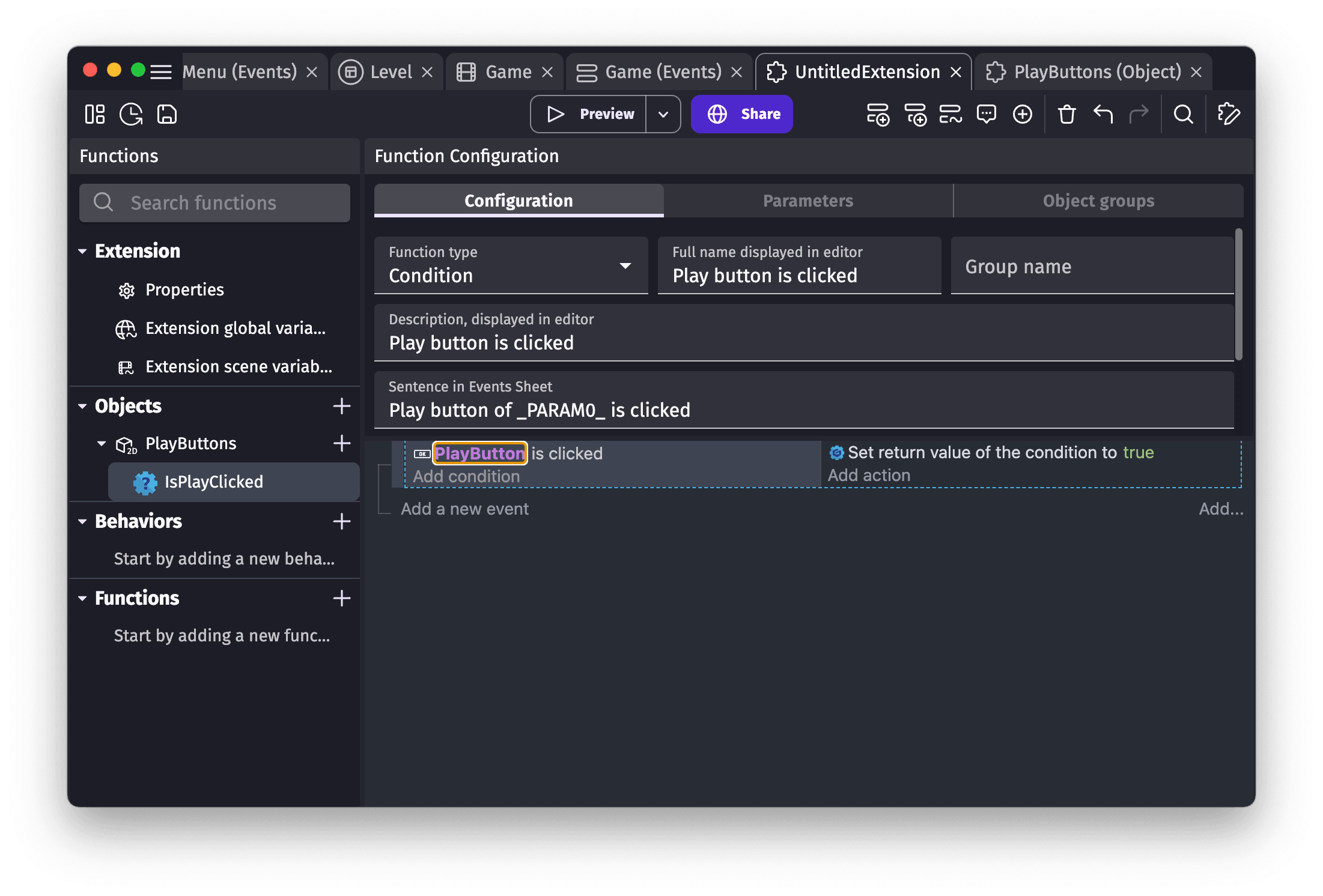 A custom condition in a custom object